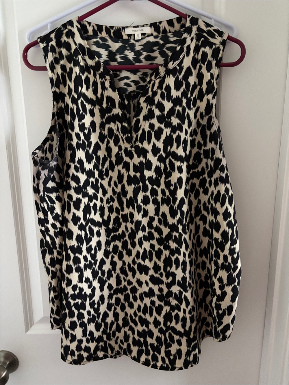 Maurices Black and Cream Leopard Print Sleeveless Camisole